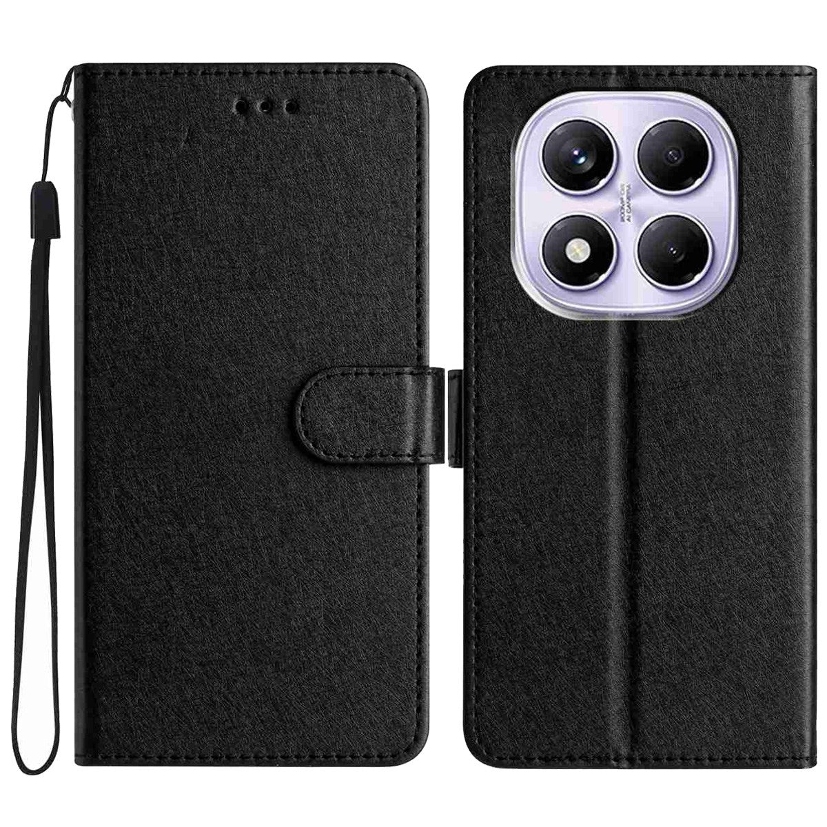 Xiaomi Redmi Note 15 (5G) / Poco M8 (5G) EIDERWOOD Faux Leather Flip Case with Strap – Black