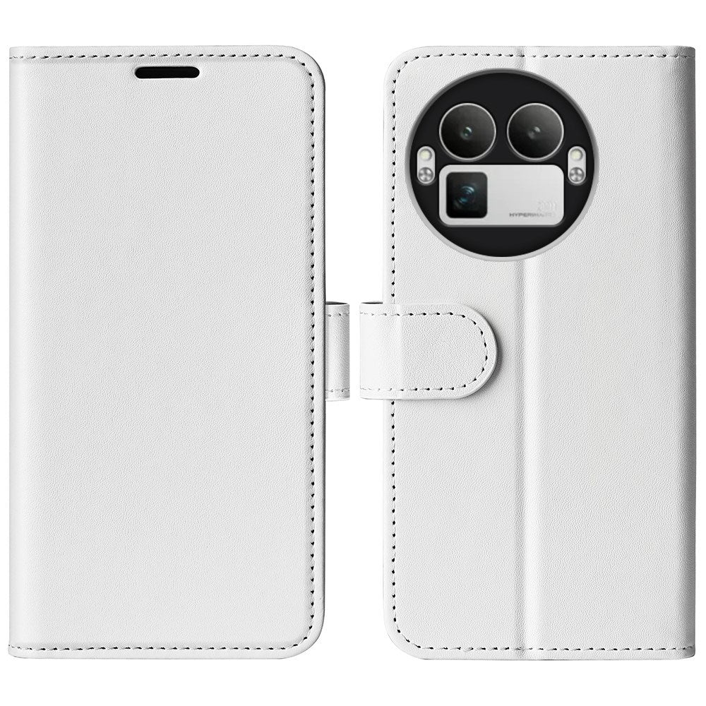 Realme GT 8 Pro EIDERWOOD Faux Leather Flip Case with Card Holder & Stand Function - White