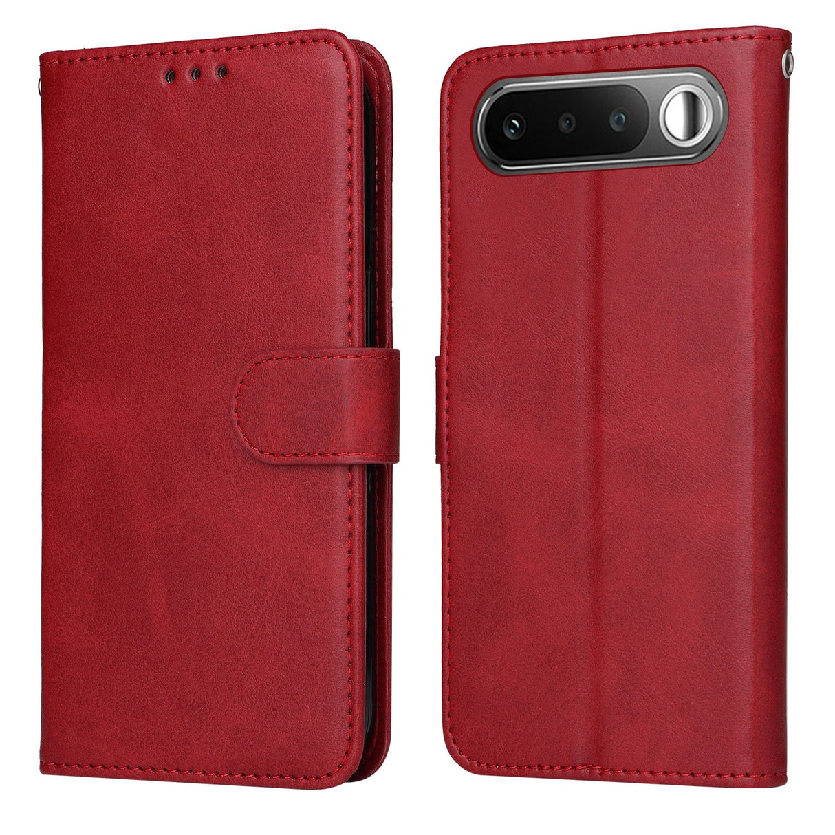 Realme 16 EIDERWOOD Faux Leather Flip Case with Strap - Red