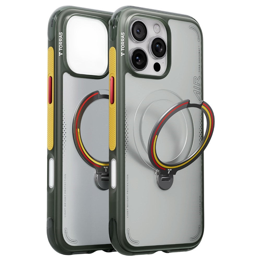 iPhone 16 Pro TORRAS Ostand Q3 Air Case with 360° Kickstand - MagSafe Compatible - Germany Iron