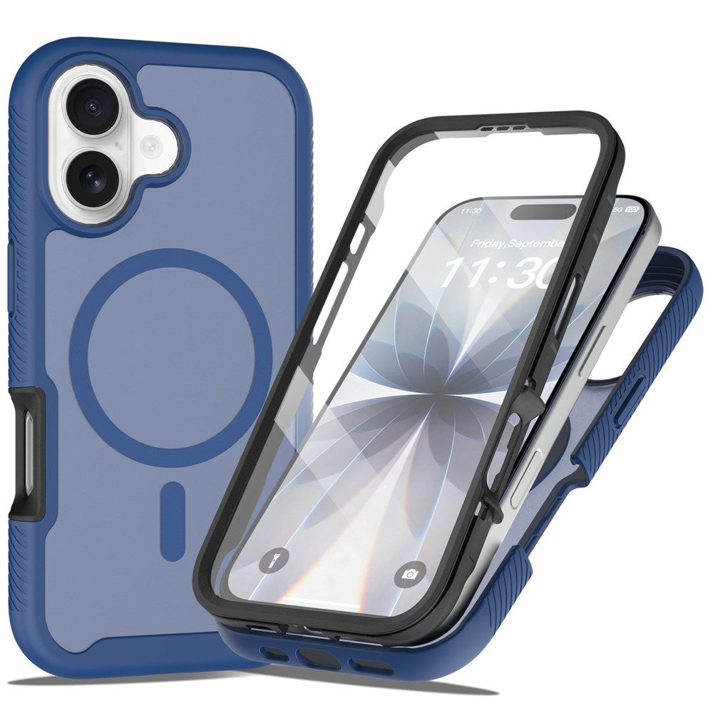 iPhone 17 EIDERWOOD Matte Hybrid Case with Screen Protector Frame - Blue