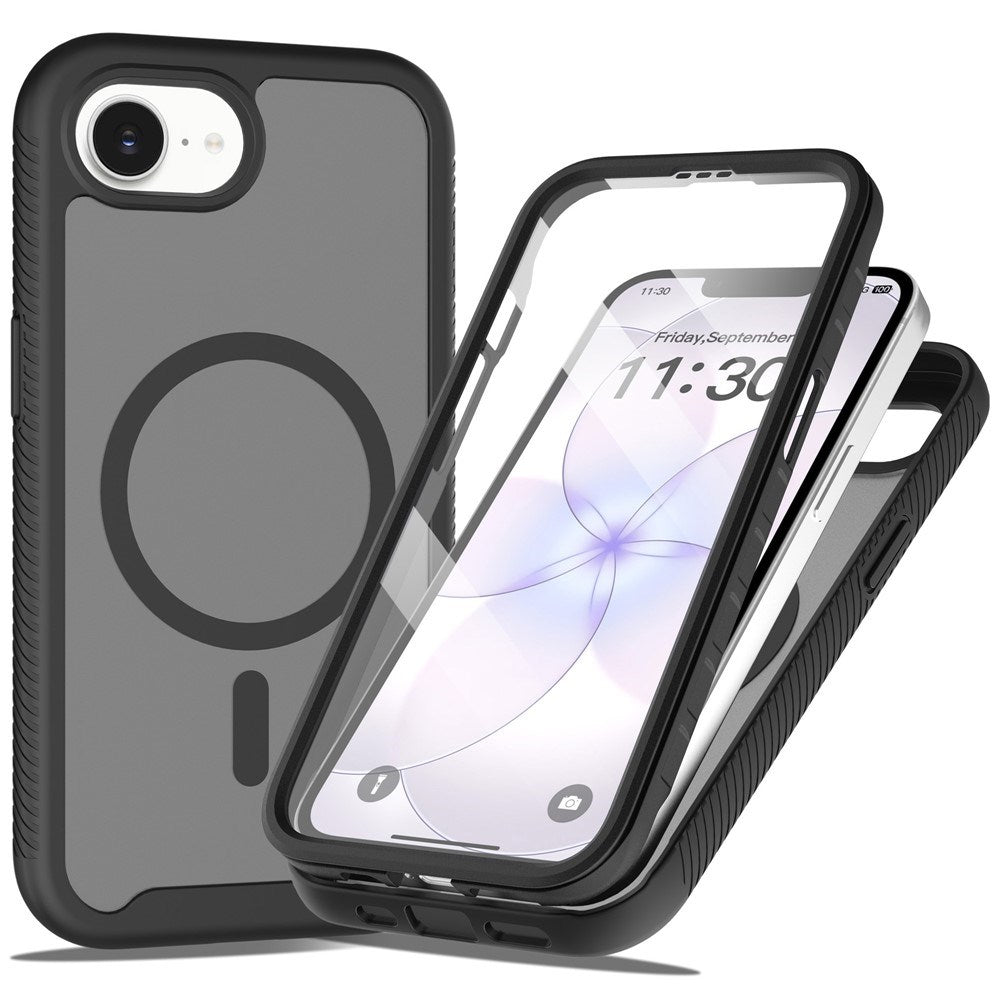 iPhone 17e / 16e EIDERWOOD Matte Hybrid Case with Screen Protector Frame - Black