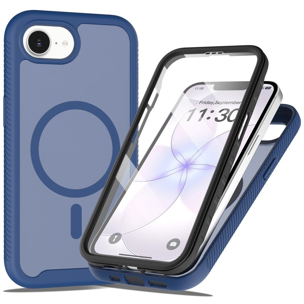 iPhone 17e / 16e EIDERWOOD Matte Hybrid Case with Screen Protector Frame - Blue