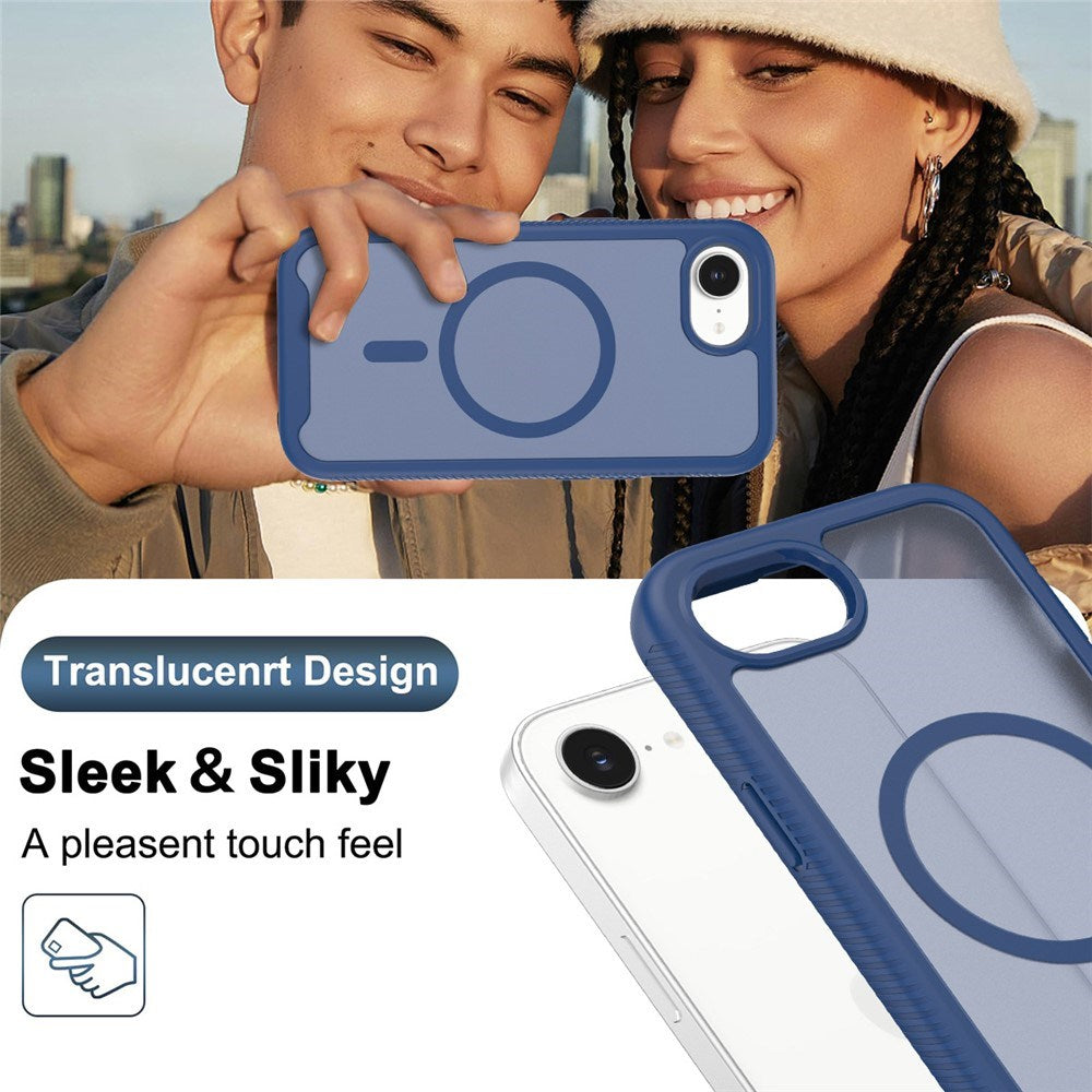 iPhone 17e / 16e EIDERWOOD Matte Hybrid Case with Screen Protector Frame - Blue