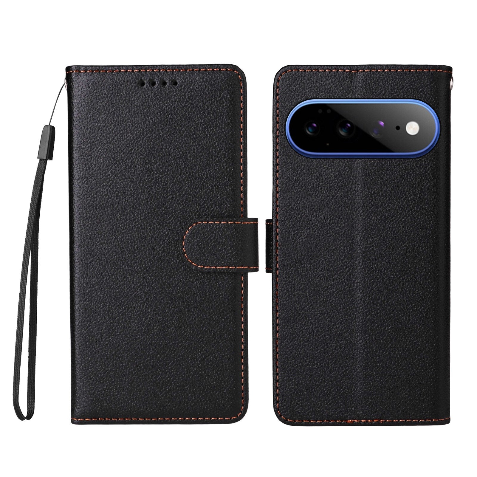 EIDERWOOD Google Pixel 11 Pro XL Flip Case - Card Holder & Wrist Strap - Black