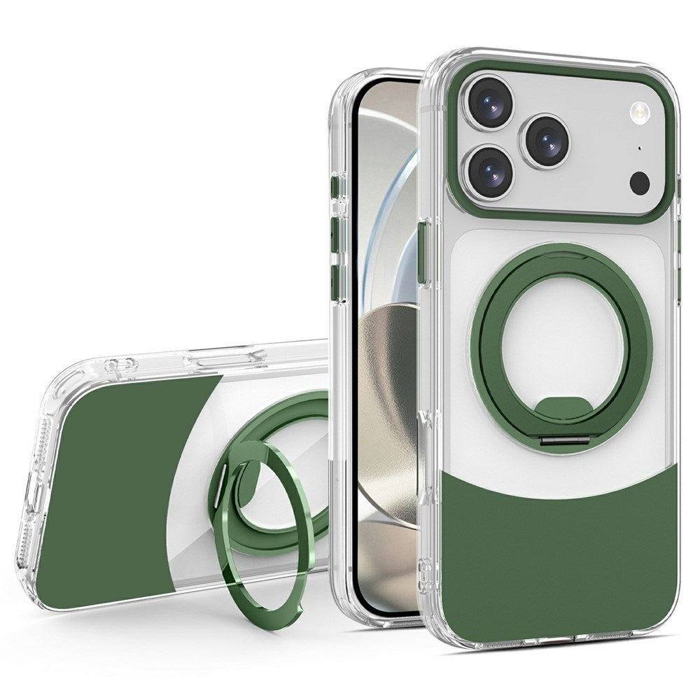 iPhone 17 Pro EIDERWOOD Hybrid Case with Stand Function - MagSafe Compatible - Transparent / Green