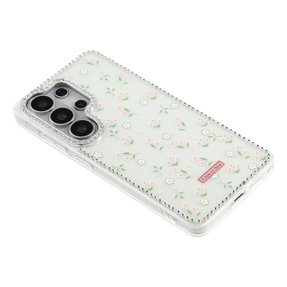 Samsung Galaxy S26 Ultra EIDERWOOD Hybrid Case with Rhinestone & Floral Design - White / Spring Flowers