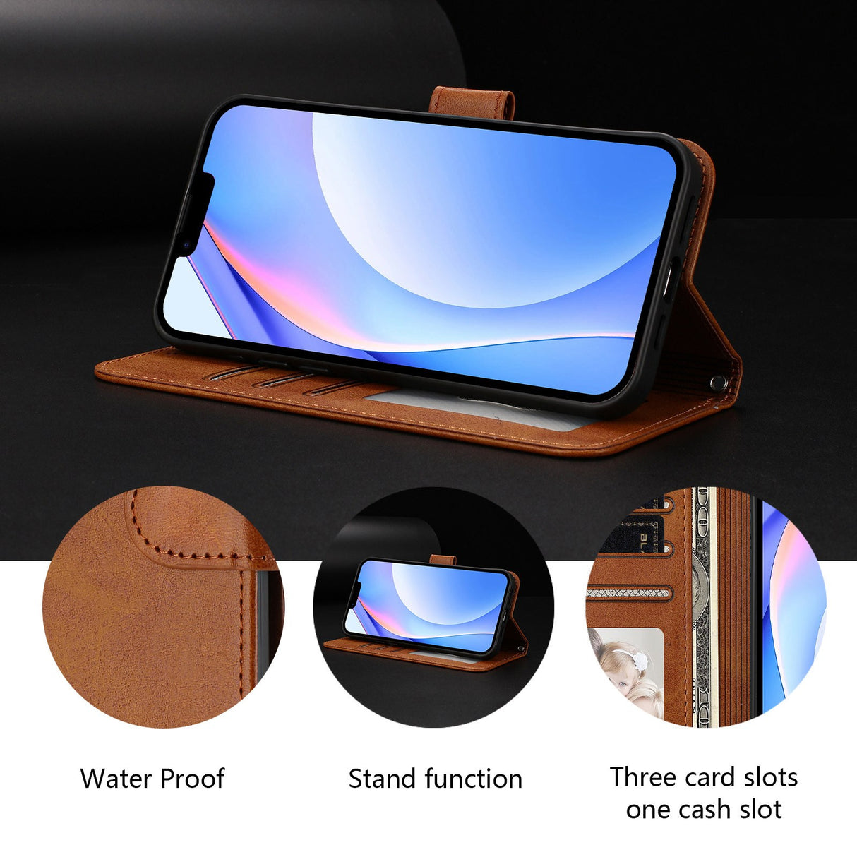 Honor 600 / 600 Pro EIDERWOOD Faux Leather Flip Case with Strap - Brown
