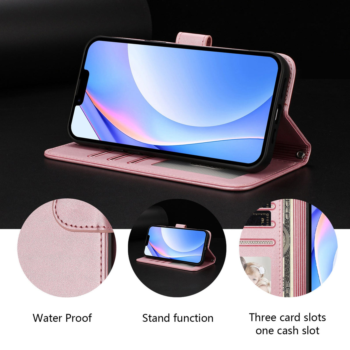 Honor 600 / 600 Pro EIDERWOOD Faux Leather Flip Case with Strap - Pink