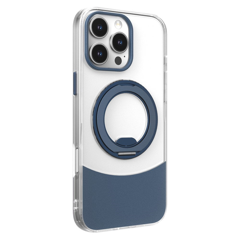 iPhone 16 EIDERWOOD Hybrid Case with Stand Function - MagSafe Compatible - Transparent / Blue