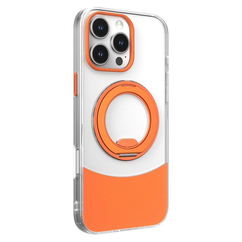 iPhone 15 EIDERWOOD Hybrid Case with Stand Function - MagSafe Compatible - Transparent / Orange