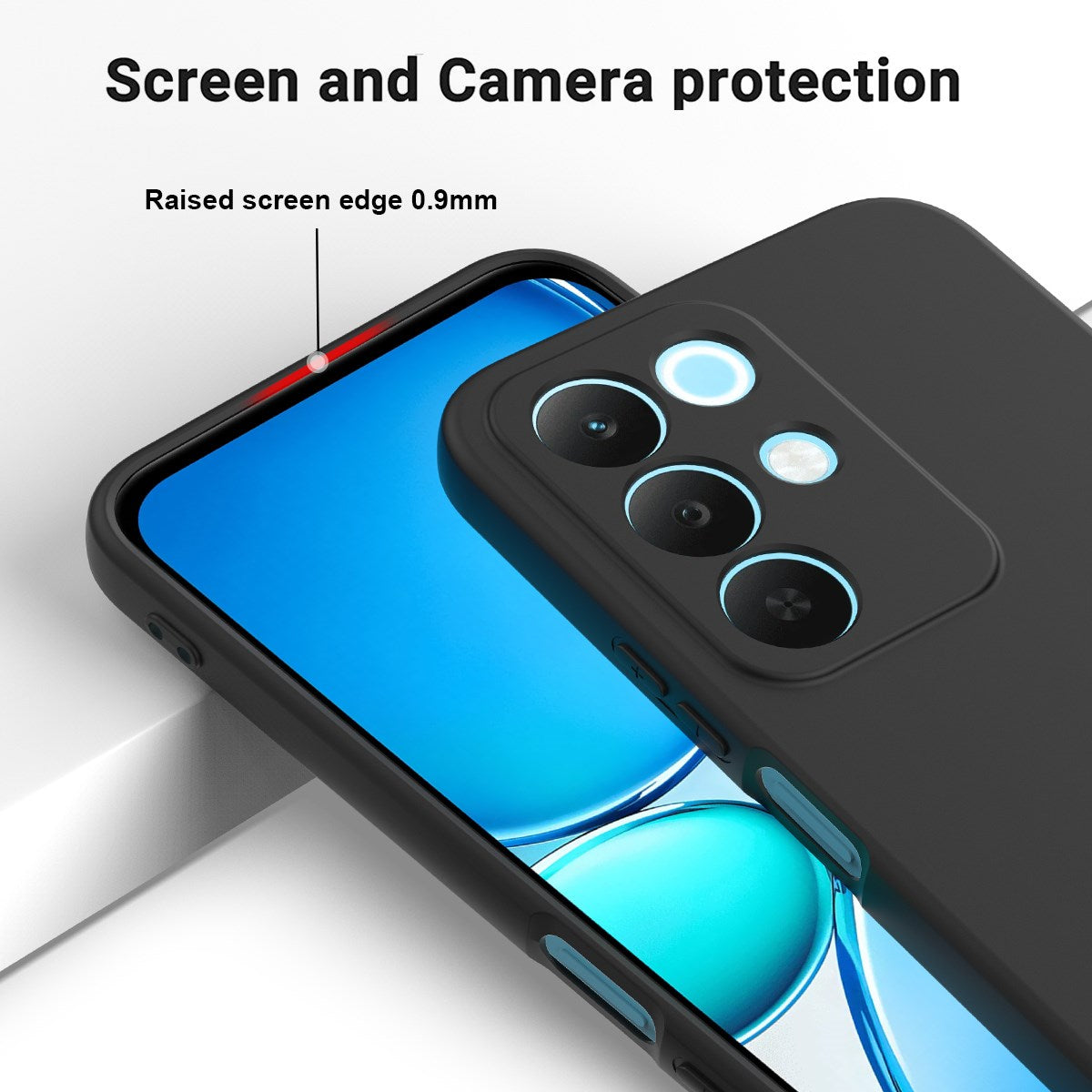 Realme C100 EIDERWOOD Silicone Case with Strap - Black