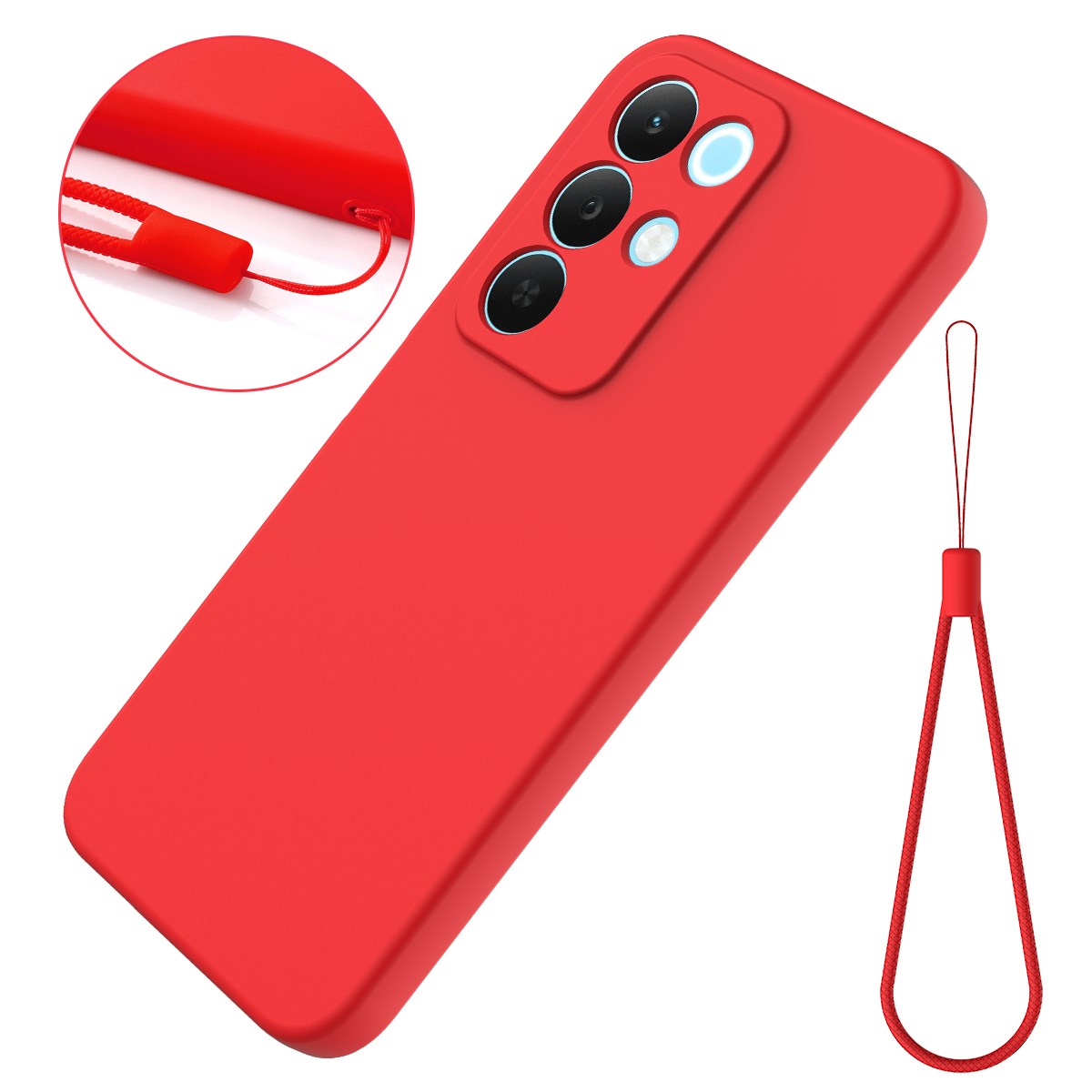 Realme C100 EIDERWOOD Silicone Case with Strap - Red