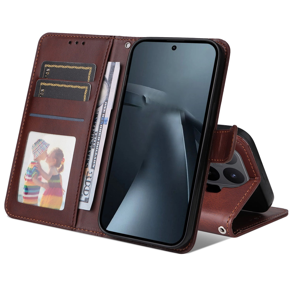 Xiaomi 17T EIDERWOOD Faux Leather Flip Case with Strap - Brown