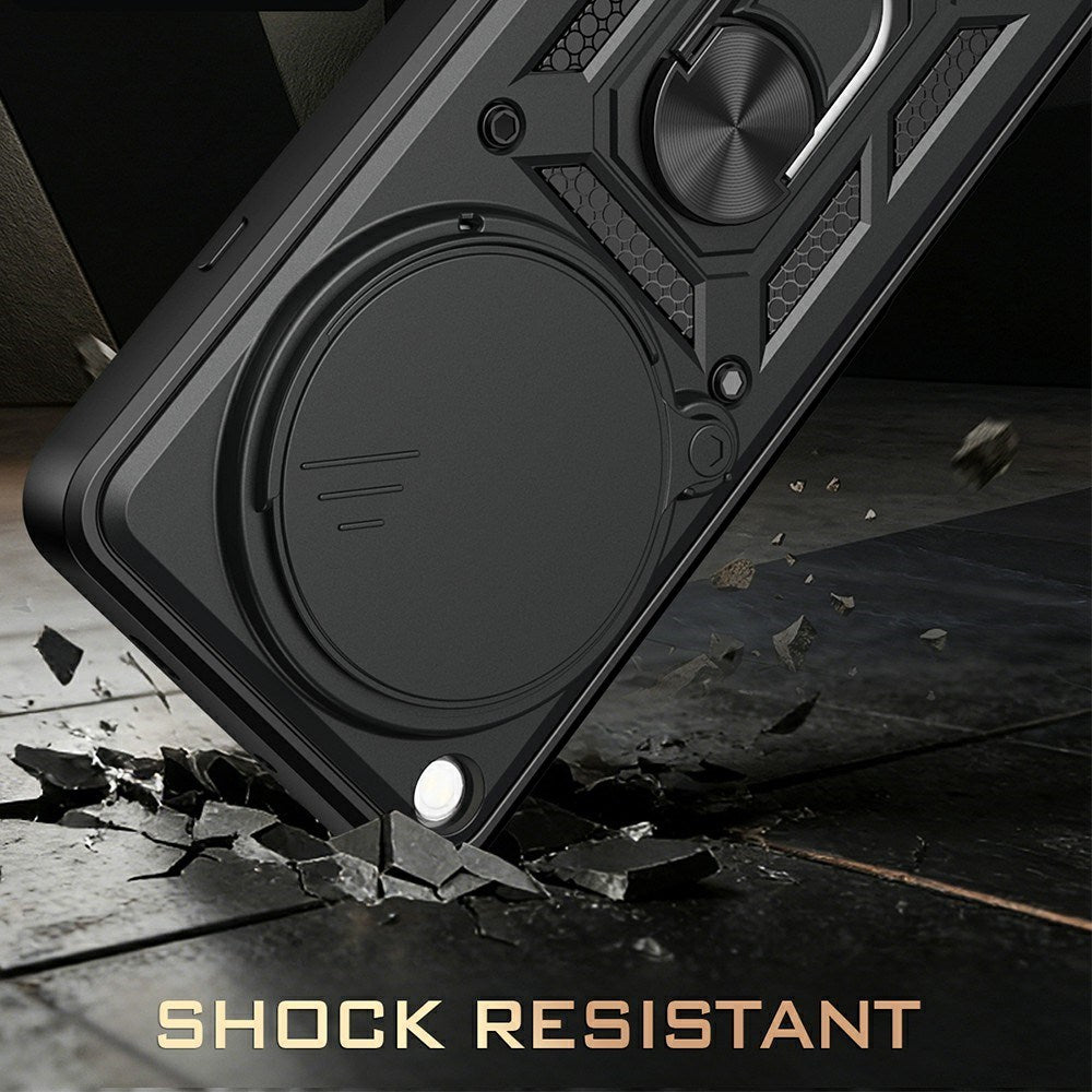 OPPO Find X9 Ultra EIDERWOOD Tough Case with 360° Rotatable Camslider & Kickstand - Black / Silver