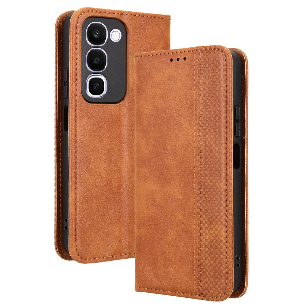 Realme C100 EIDERWOOD Faux Leather Flip Case with Card Holder & Stand Function - Brown