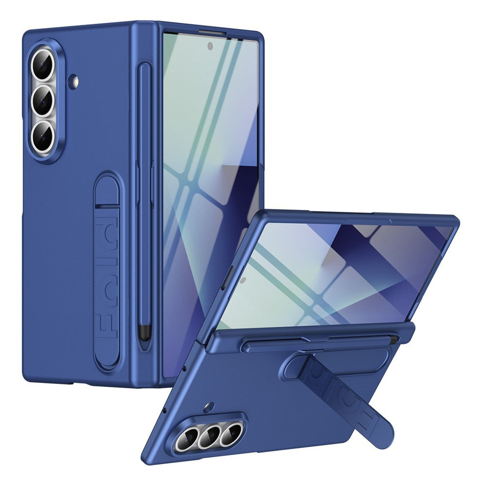 Samsung Galaxy Z Fold8 Ultra Hard Plastic Case with Screen Protector & Kickstand - Dark Blue