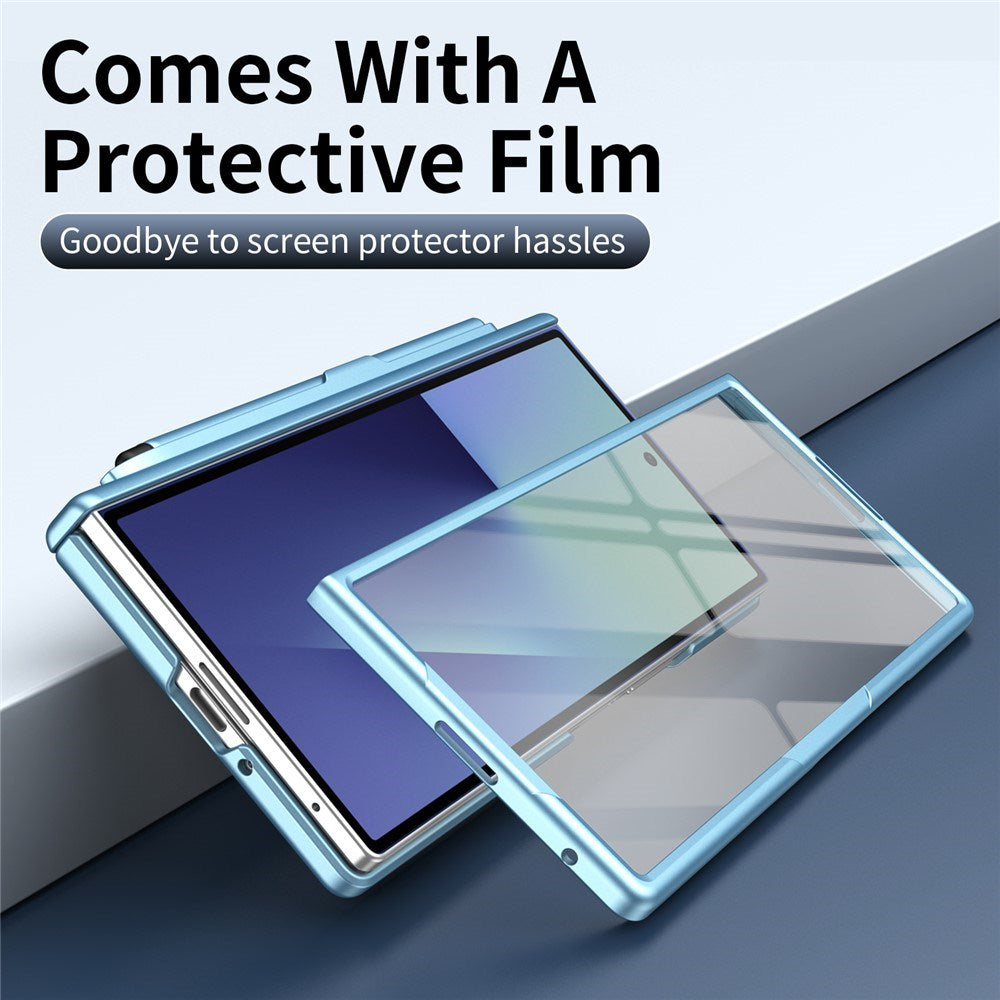 Samsung Galaxy Z Fold8 Hard Plastic Case with Screen Protector & Kickstand - Light Blue