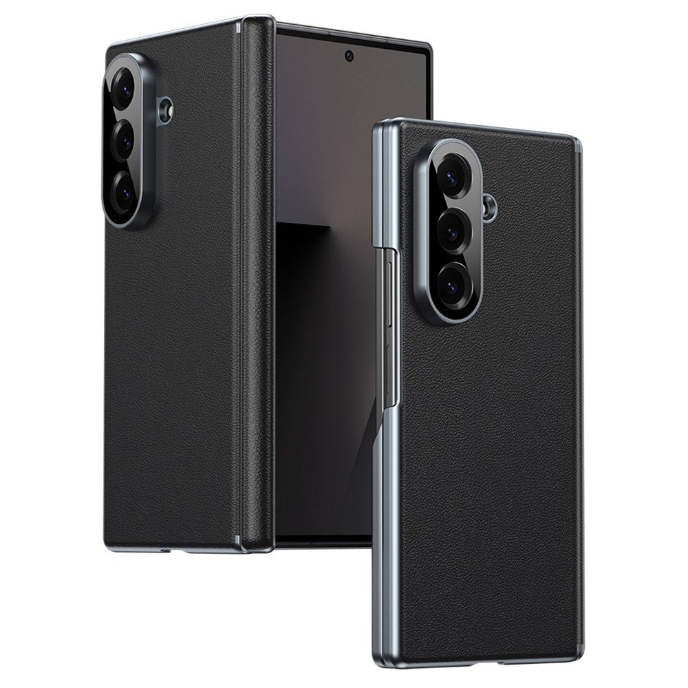 Samsung Galaxy Z Fold8 Faux Leather Back Case - Black