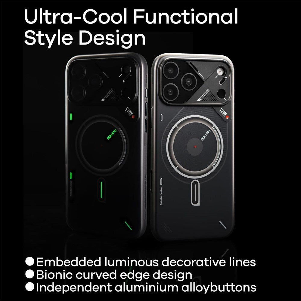 iPhone 17 Pro AULUMU Luminous Flexible Plastic Case - MagSafe Compatible - Black