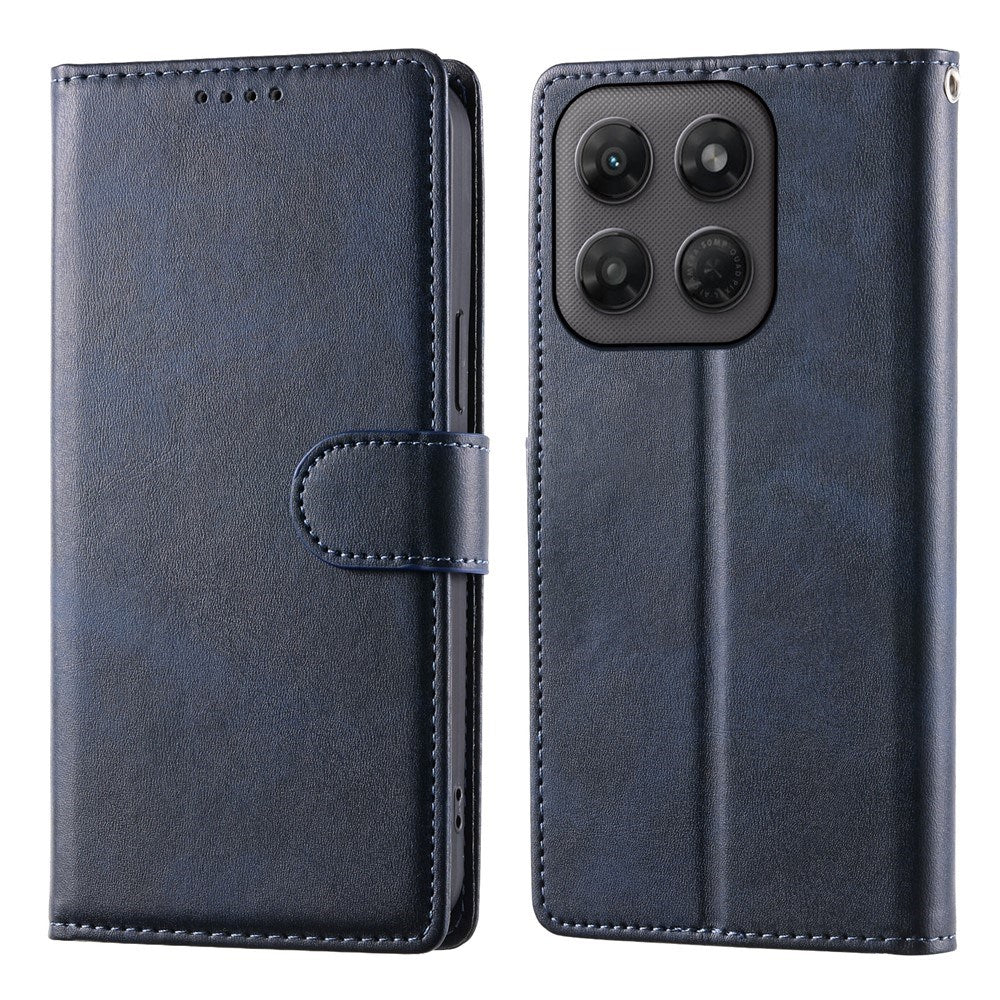 Motorola Moto G47 / G37 EIDERWOOD Leather Flip Cover with Wallet & Strap - Blue