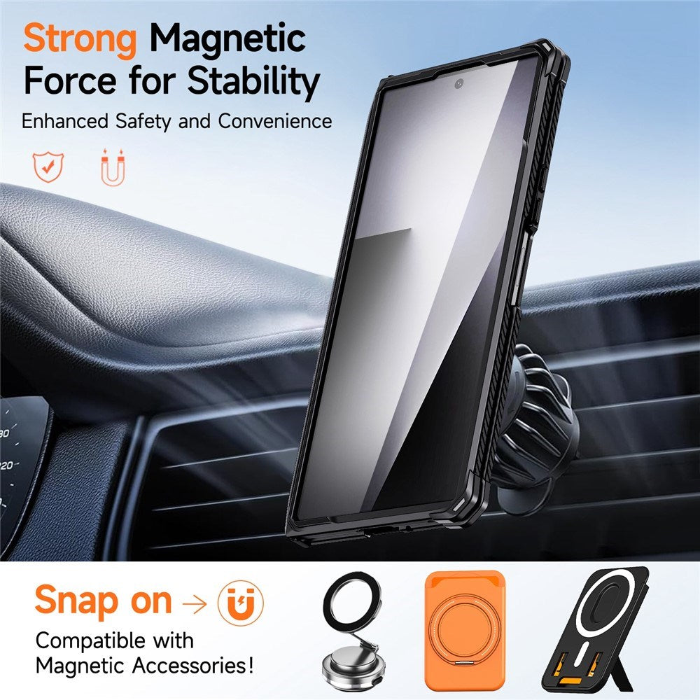 Samsung Galaxy Z Fold8 Ultra / Fold7 EIDERWOOD Tough Case with Built-in Kickstand - MagSafe Compatible - Black