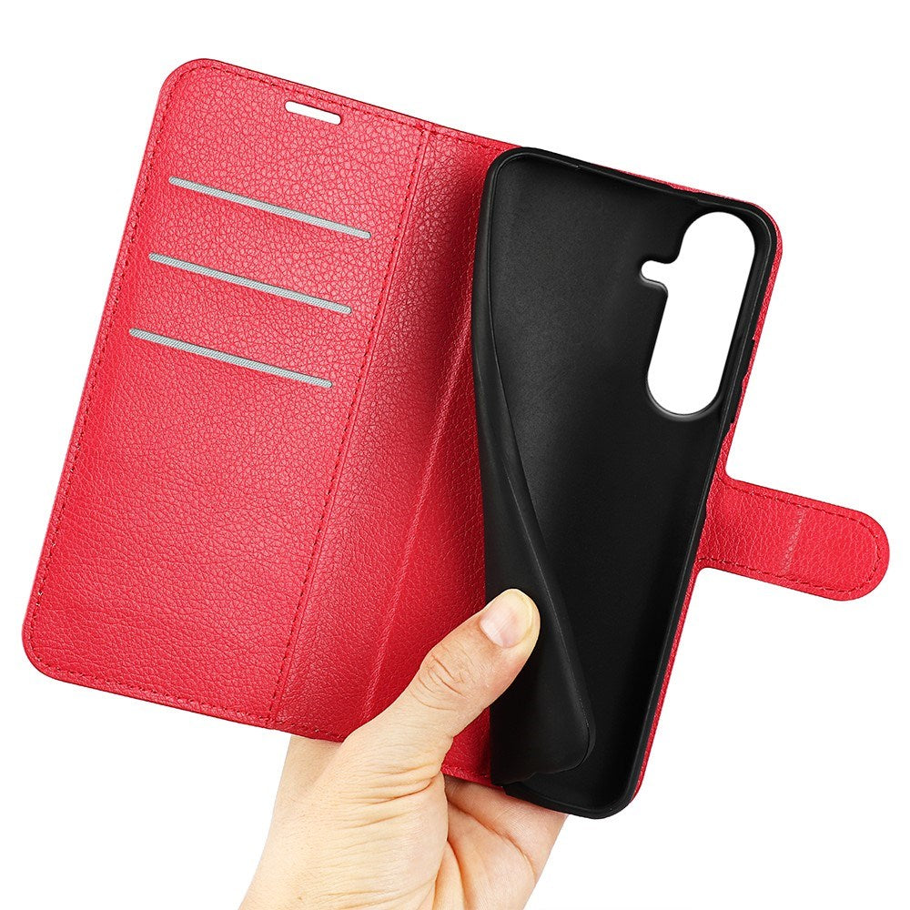 Samsung Galaxy S26 FE EIDERWOOD Flip Case with Card Holder & Stand Function - Red