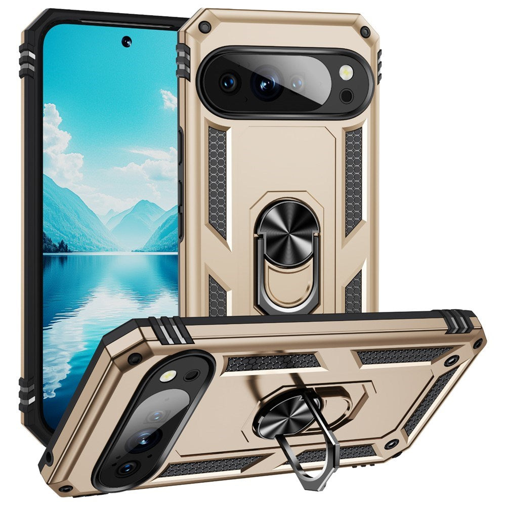 Google Pixel 11 / 11 Pro EIDERWOOD Tough Case with 360 Rotatable Kickstand - Gold