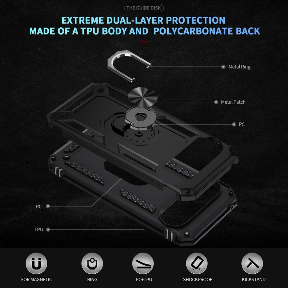 Google Pixel 11 Pro XL EIDERWOOD Tough Case with 360 Rotatable Kickstand - Black