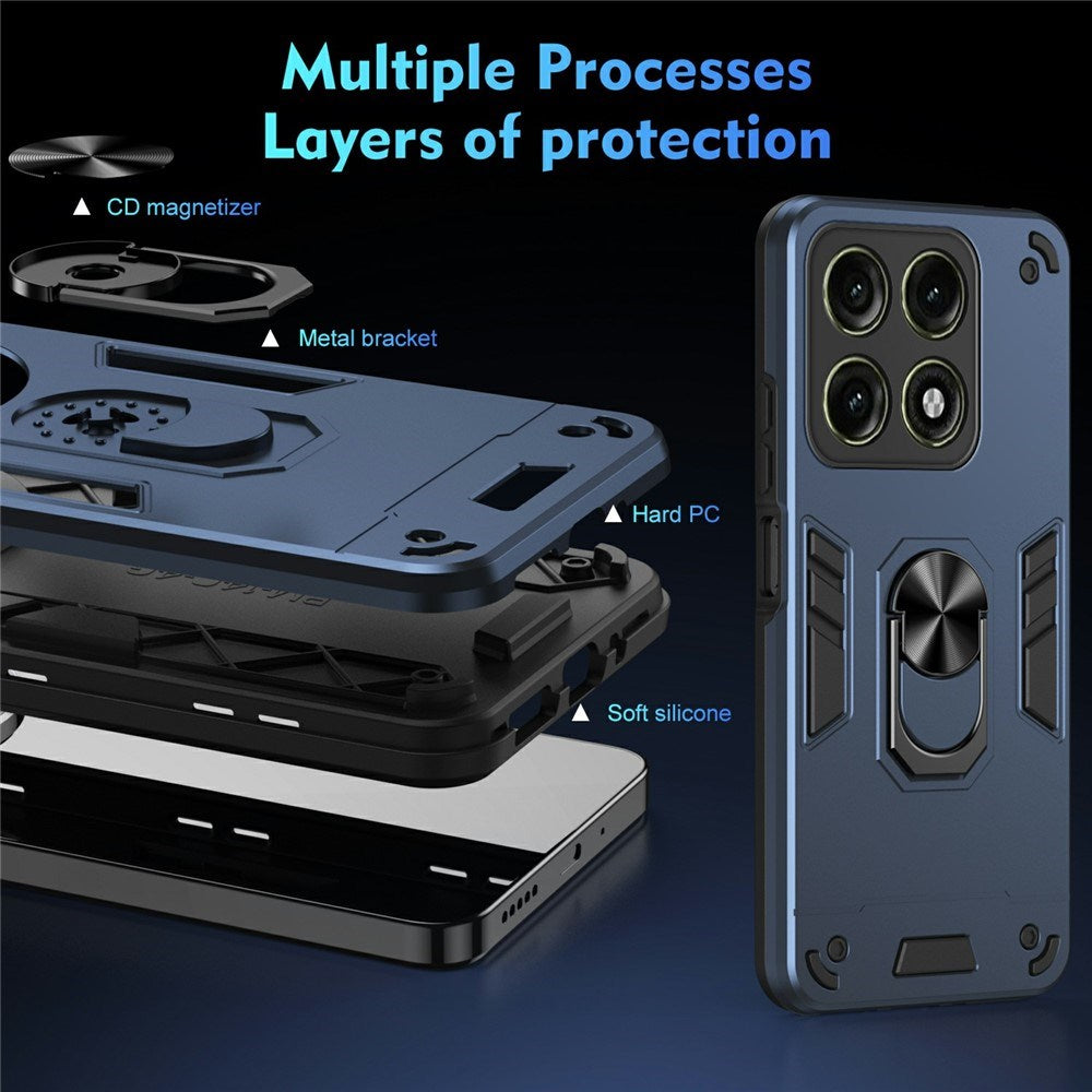 Motorola Edge 70 Pro EIDERWOOD Magnetic Hybrid Rugged Case with Kickstand - Blue