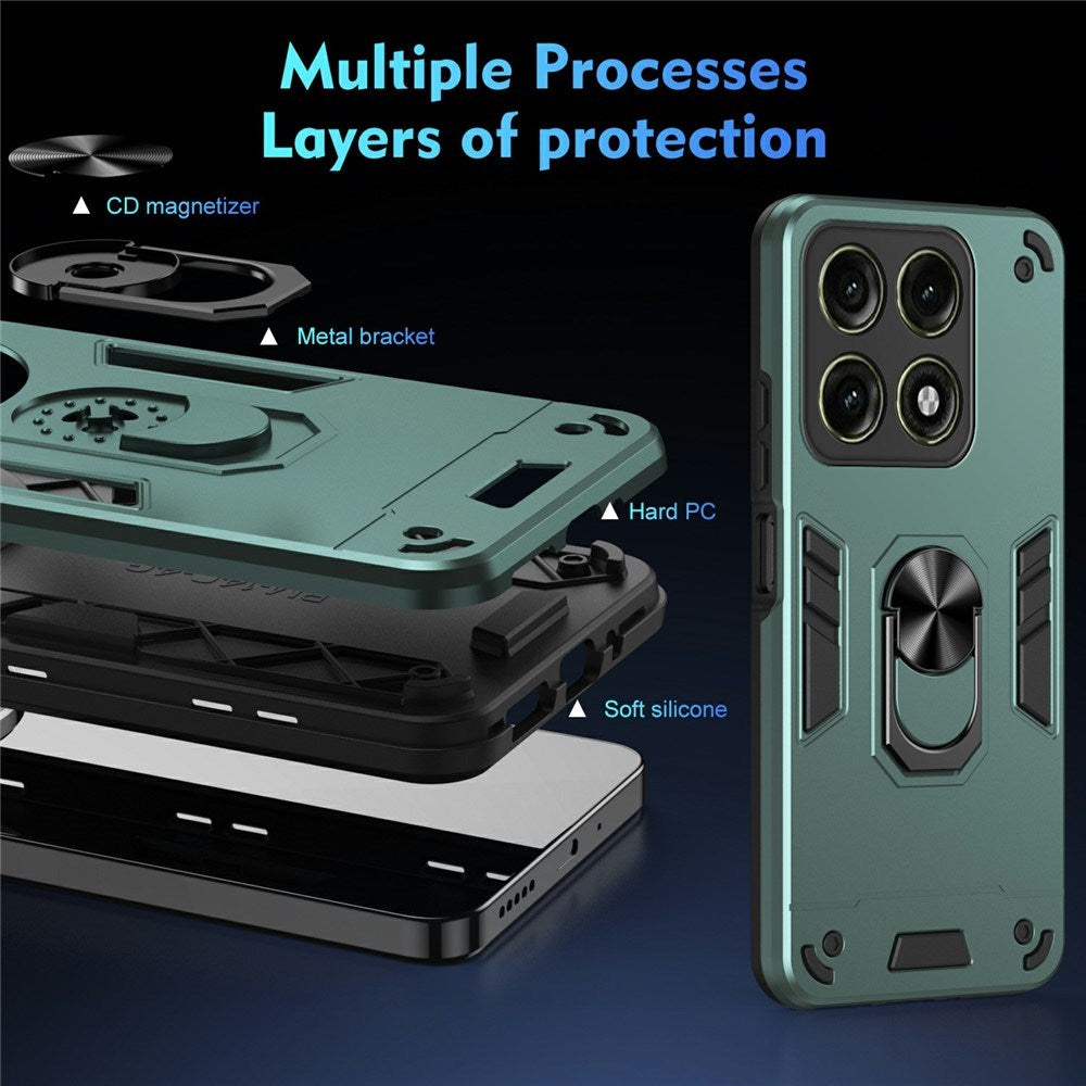 Motorola Edge 70 Pro EIDERWOOD Magnetic Hybrid Rugged Case with Kickstand - Green