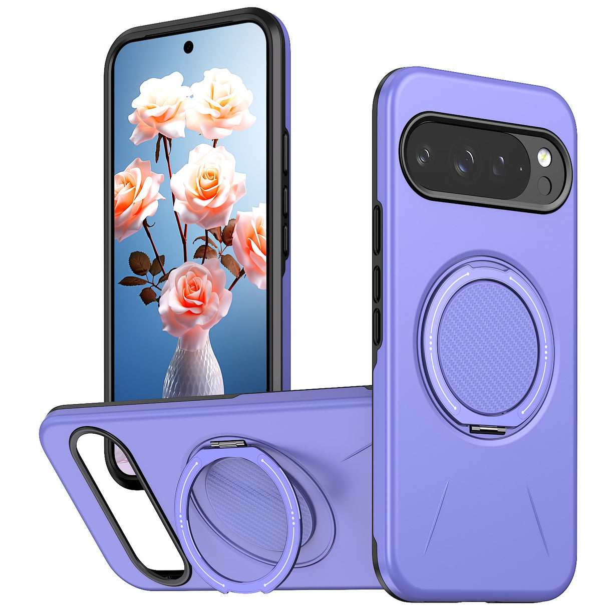 Google Pixel 11 / 11 Pro EIDERWOOD Hybrid Plastic Case with Rotating Kickstand - MagSafe Compatible - Purple