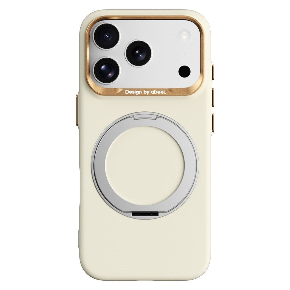 iPhone 17 Pro Max / 18 Pro Max ABEEL Hard Soft-Touch Plastic Case w. Kickstand - MagSafe Compatible - Yellow