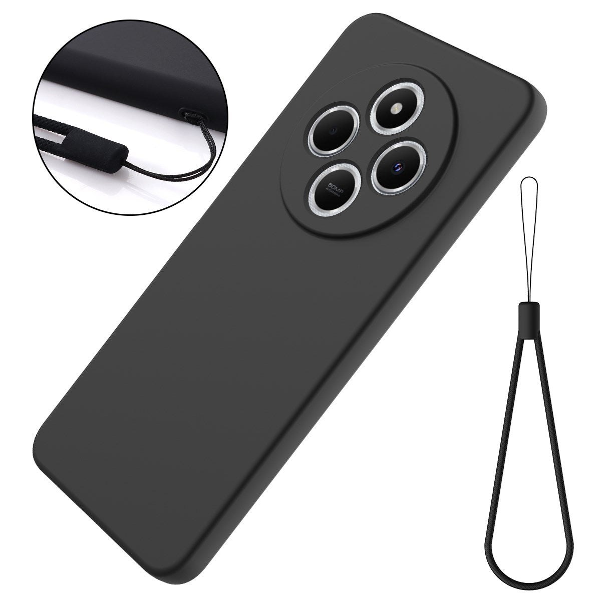 Xiaomi Redmi 17C (4G) EIDERWOOD Silicone Case W. Strap - Black