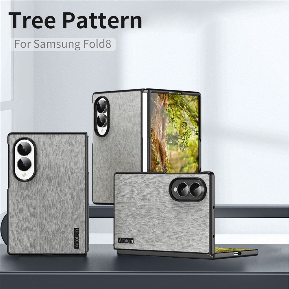 Samsung Galaxy Z Fold8 EIDERWOOD Hybrid Case with Wood Texture - Grey