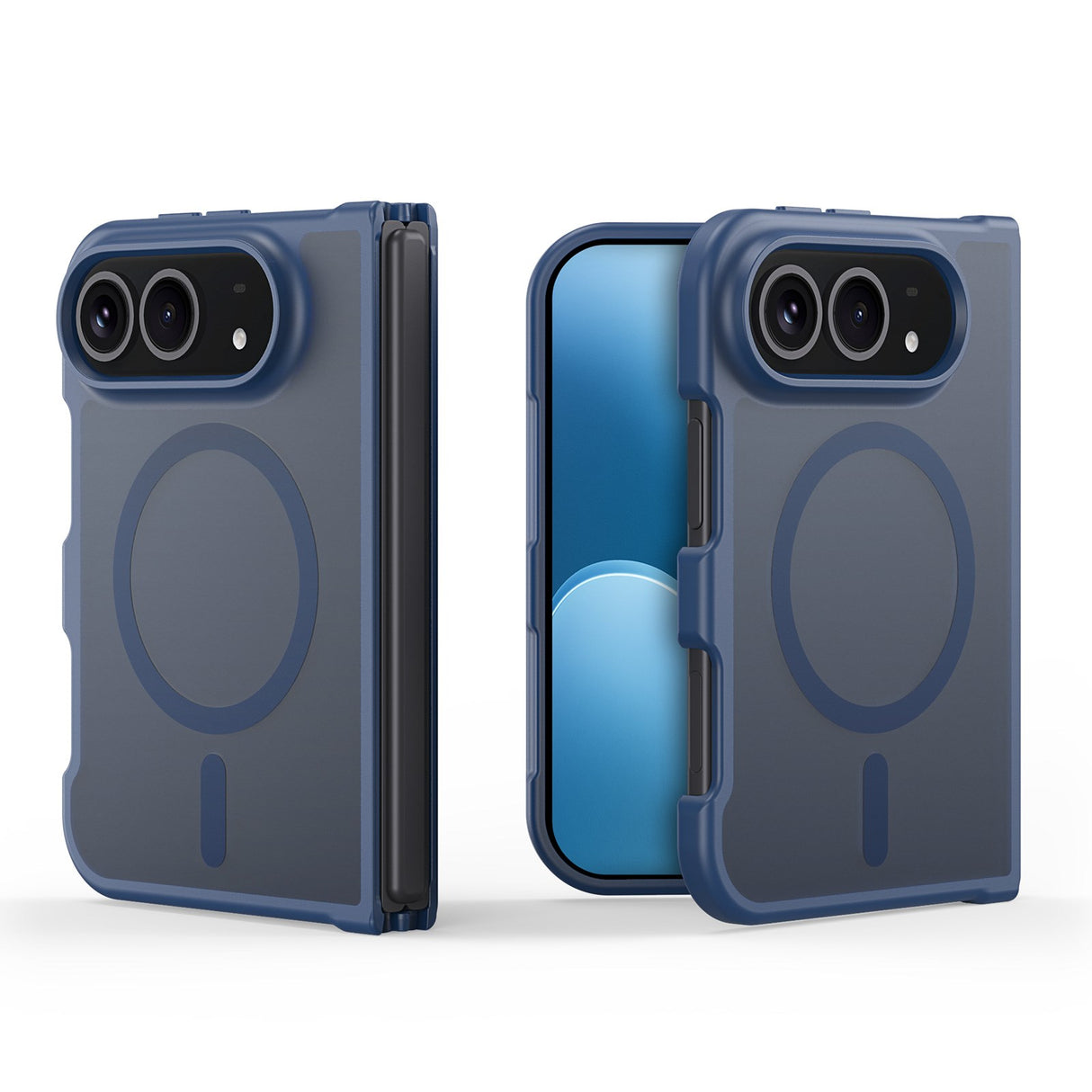 iPhone Fold DUX DUCIS Yind Series Hybrid Case - MagSafe Compatible - Matte Blue