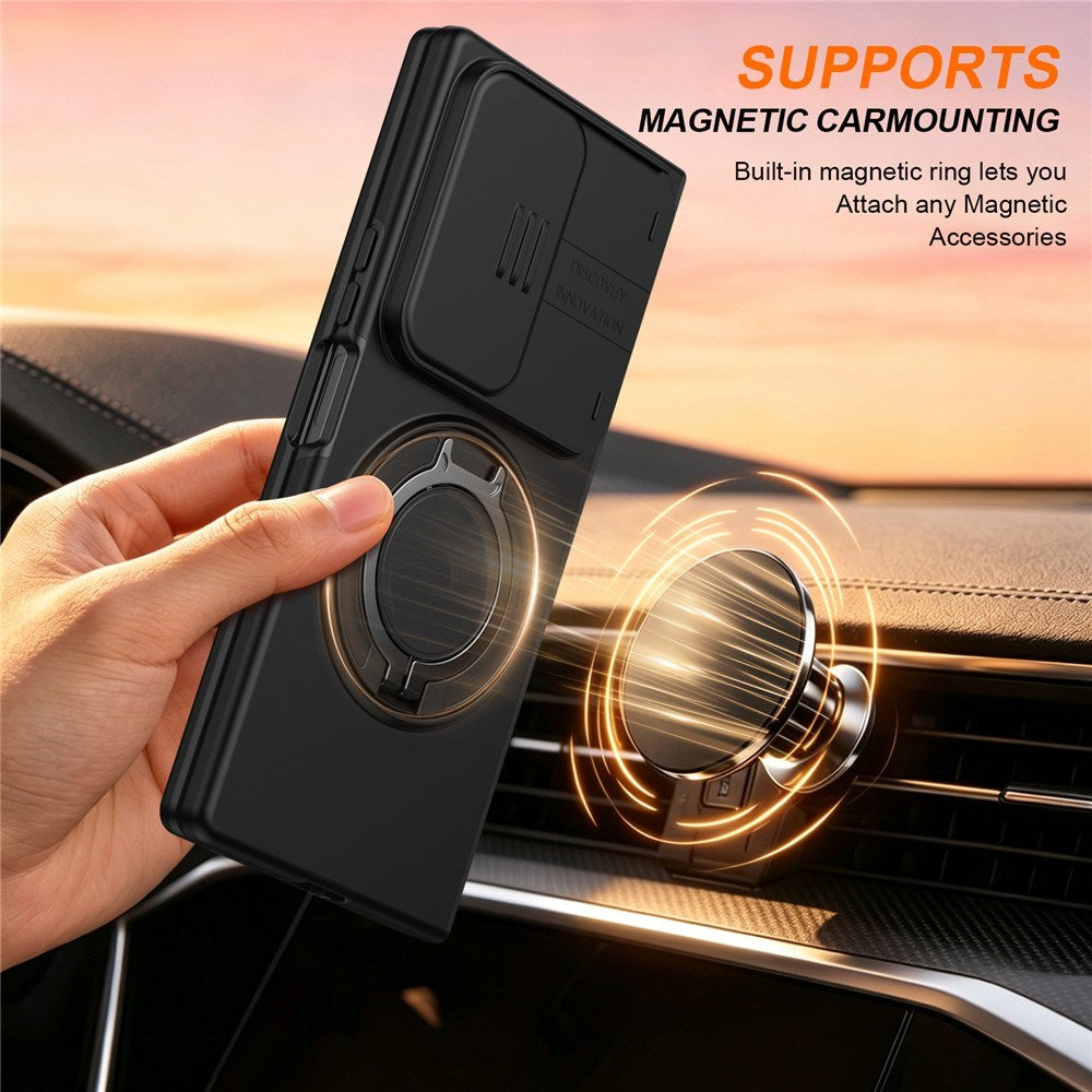 Samsung Galaxy Z Fold8 Ultra / Fold7 EIDERWOOD Hybrid Cover med 360° Rotatable Kickstand & Camera Protection - MagSafe Compatible - Black