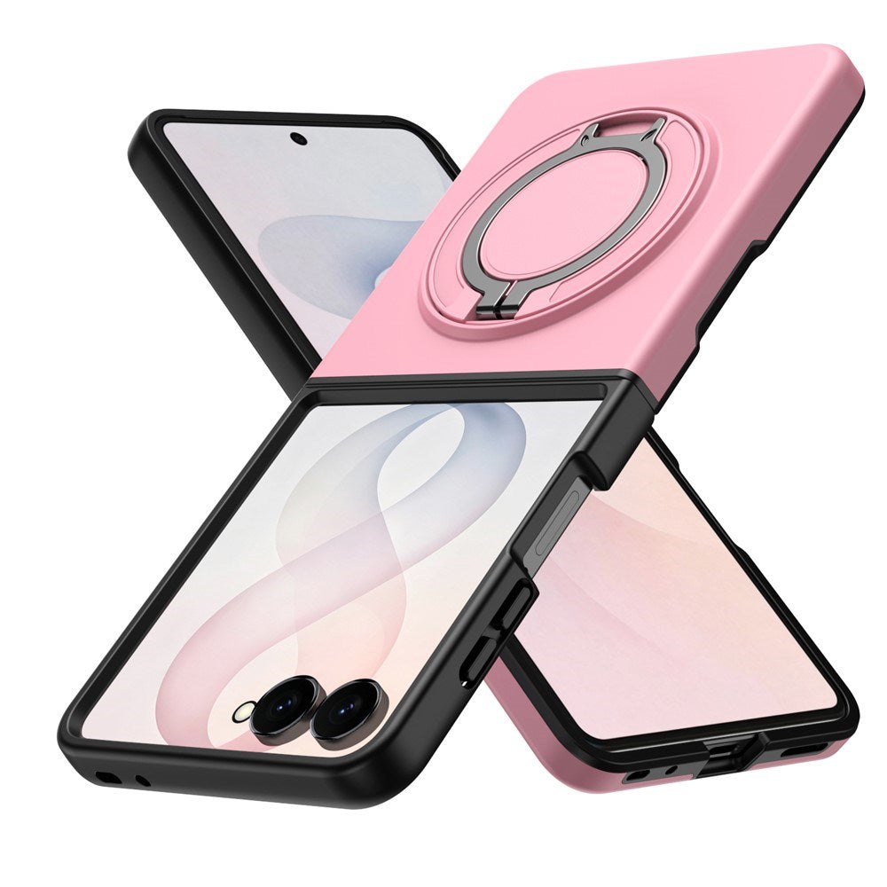 Samsung Galaxy Z Flip8 EIDERWOOD Hybrid Case with 360° Rotatable Kickstand - Pink