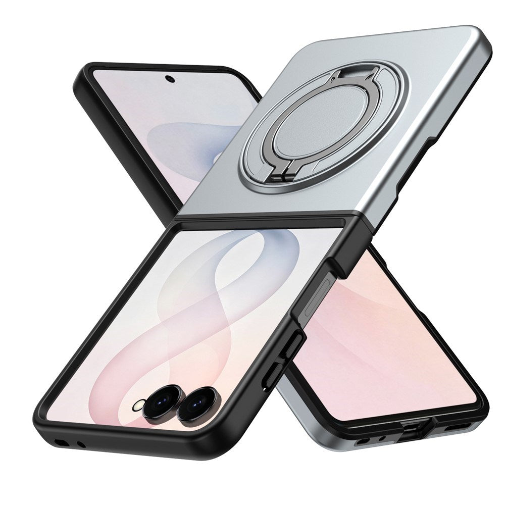 Samsung Galaxy Z Flip8 EIDERWOOD Hybrid Case with 360° Rotatable Kickstand - Grey