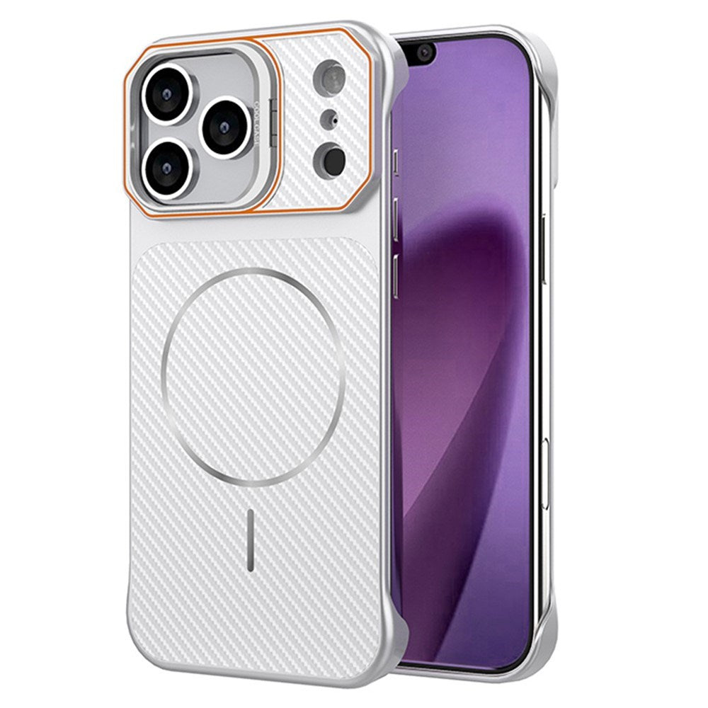 iPhone 18 Pro / 17 Pro EIDERWOOD Carbon Fiber Case w . Kickstand - MagSafe Compatible - White