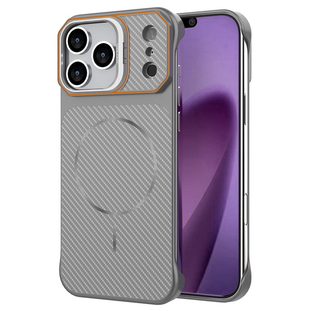 iPhone 18 Pro / 17 Pro EIDERWOOD Carbon Fiber Case w . Kickstand - MagSafe Compatible - Grey