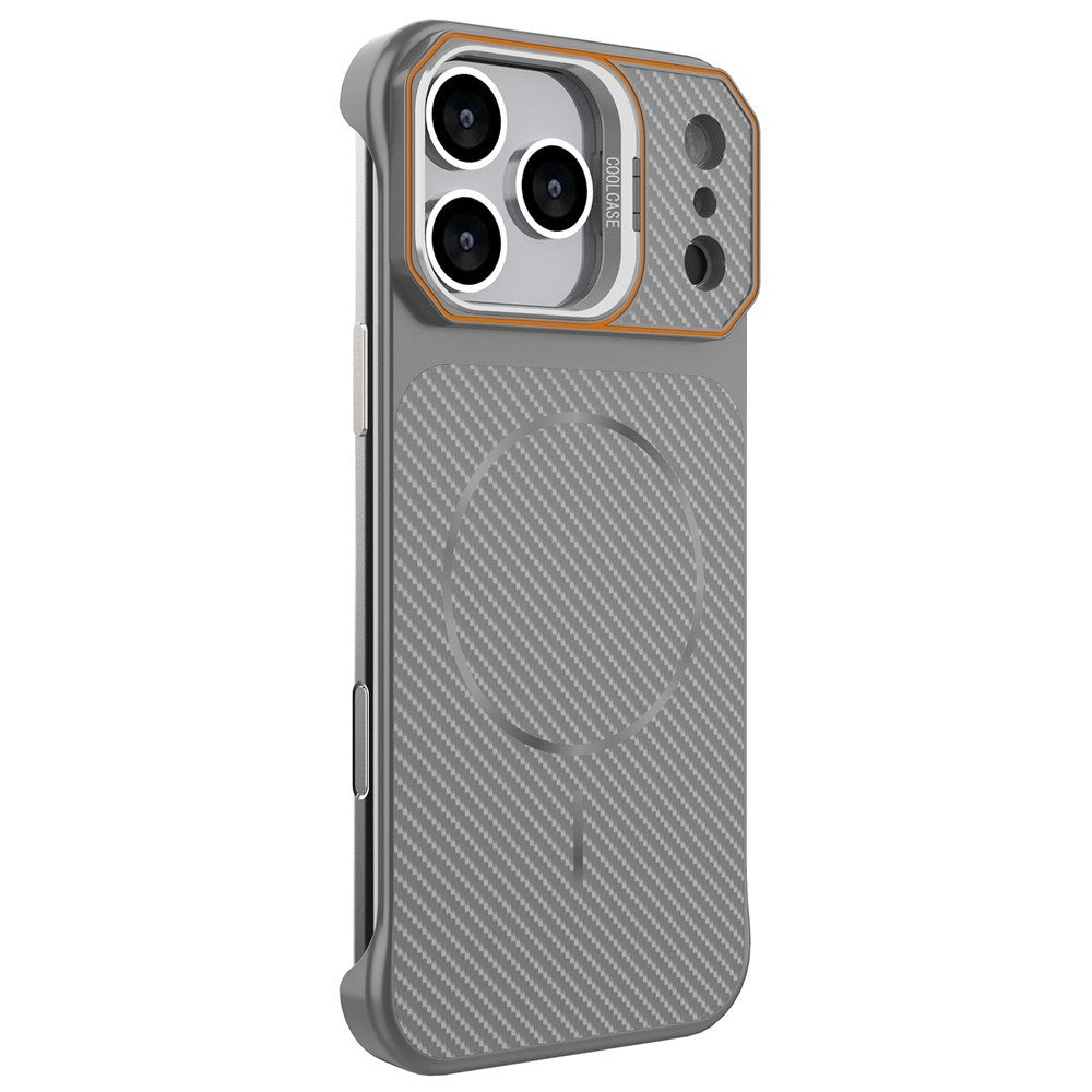iPhone 18 Pro / 17 Pro EIDERWOOD Carbon Fiber Case w . Kickstand - MagSafe Compatible - Grey