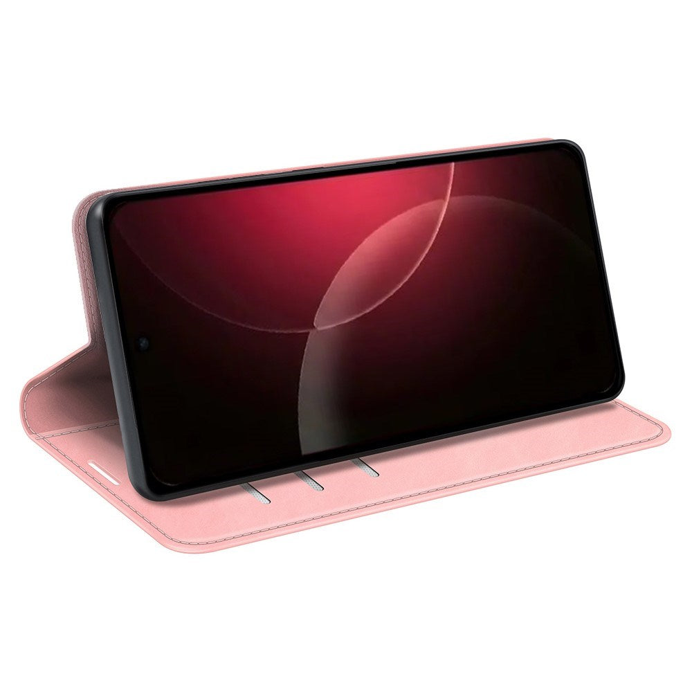 Xiaomi 18 Pro Max EIDERWOOD Artificial Leather Flip Case with Wallet and Stand Function - Pink