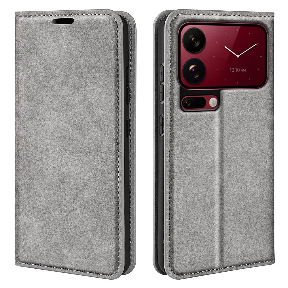 Xiaomi 18 Pro Max EIDERWOOD Artificial Leather Flip Case with Wallet and Stand Function - Grey