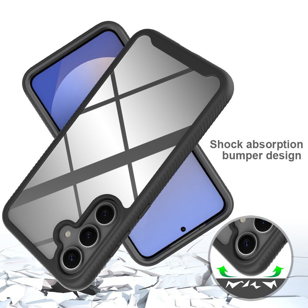 Samsung Galaxy S26 FE / S25 FE EIDERWOOD Hybrid Case with Built-in Screen Protector - Transparent / Black
