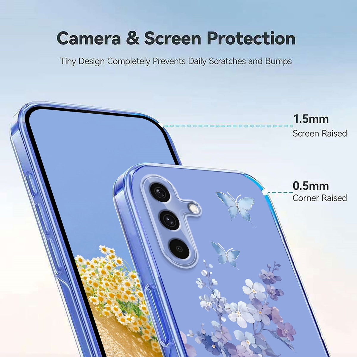Samsung Galaxy S26 FE EIDERWOOD Flexible Plastic Case with Floral Motif - Transparent / Violets