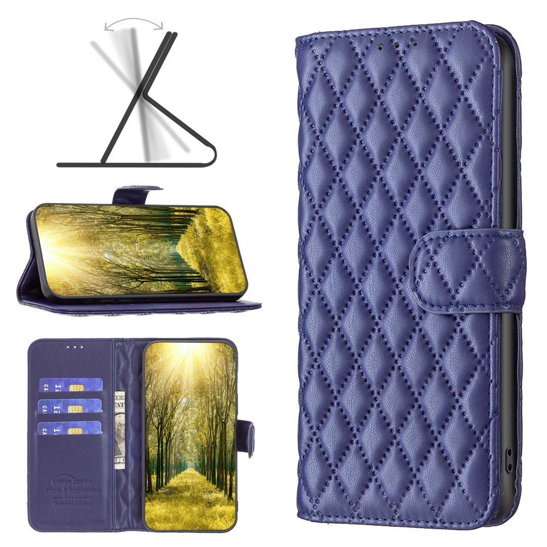 Google Pixel 11a EIDERWOOD Textured Faux Leather Flip Case with Card Holder & Stand Function - Blue