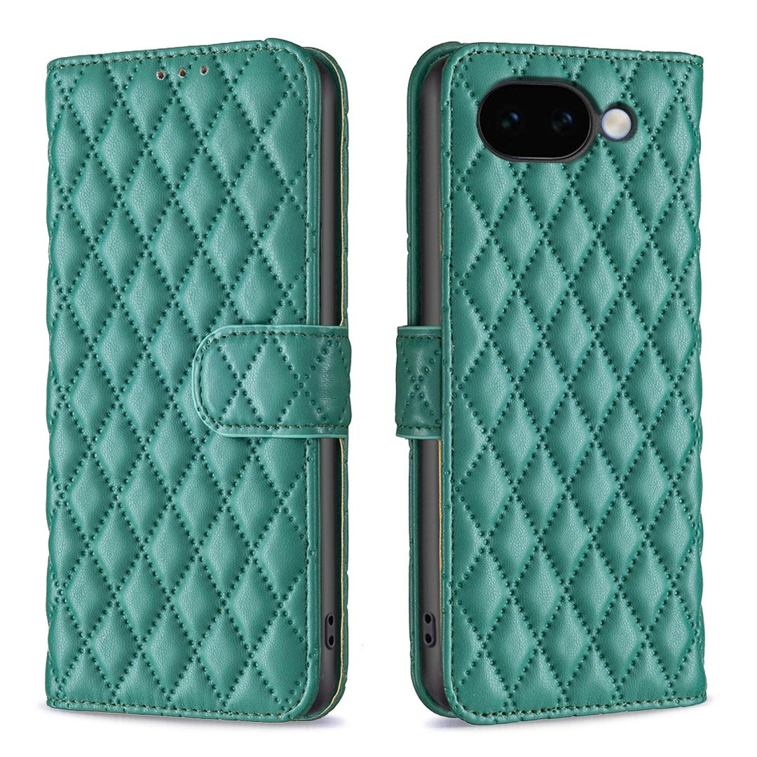Google Pixel 11a EIDERWOOD Textured Faux Leather Flip Case with Card Holder & Stand Function - Green