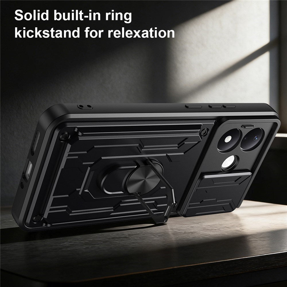 Xiaomi Redmi Note 17 (5G / 4G) EIDERWOOD Hybrid Rugged Case with Card Holder & Camera Slider - Black