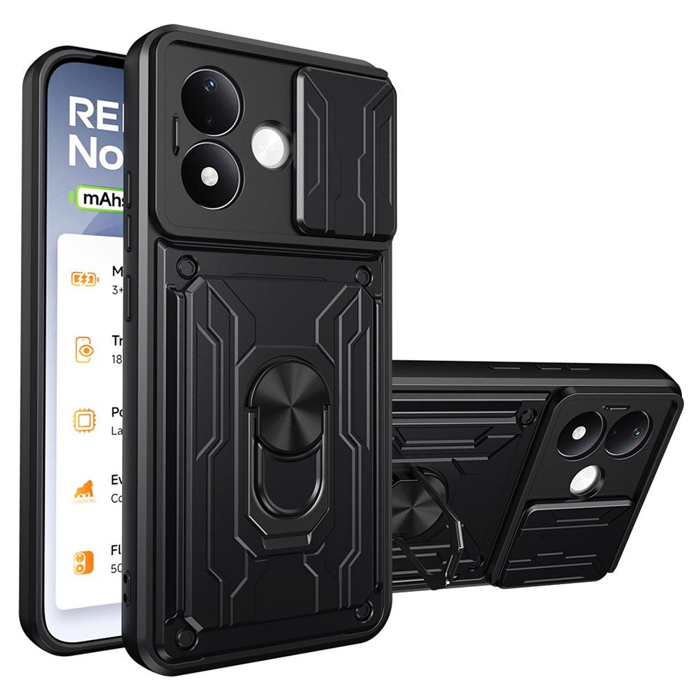 Xiaomi Redmi Note 17 Pro (5G) EIDERWOOD Hybrid Rugged Case with Card Holder & Camera Slider - Black